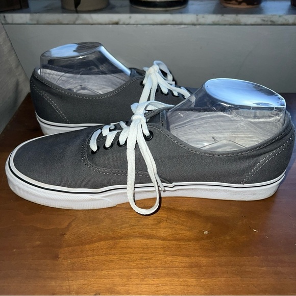 Vans Shoes Mens 10 Dark Gray Skate Lace Up Canvas Flat Bottom Comfort Low Top - Picture 7 of 11
